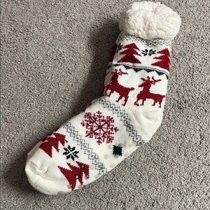 Cozy Holiday Themed Slipper Socks With Grippy Bottom NWOT